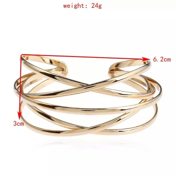 NEW!๐๐BEAUTIFUL! CRISS CROSS CUFF!๐๐GOLDEN! - Picture 2 of 4